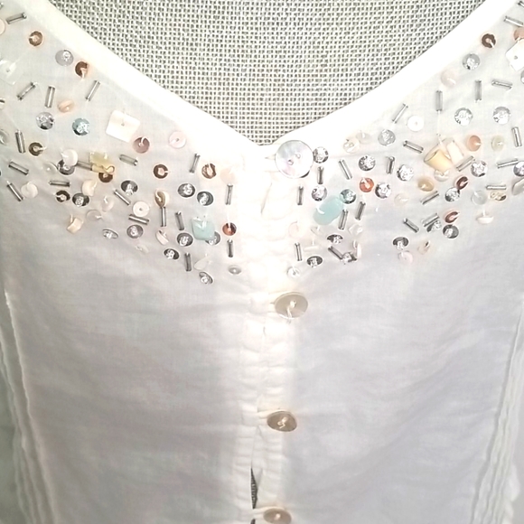 CITY DKNY Cami with Shell, Bead, and Sequin Trim - Picture 3 of 7